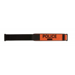Brassard fluorescent et rétro-réfléchissant POLICE avec porte-matricule