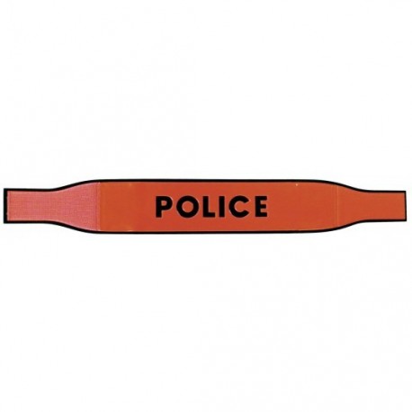 Brassard Police réflexite orange fluo